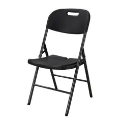 JUST HOME COLLECTION - Silla Plegable Negra para Terraza 87x46x53 cm