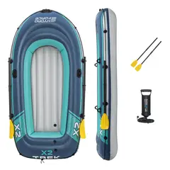 BESTWAY - Set de Bote Inflable Trek3 294x137 cm 3 Personas Azul y Gris