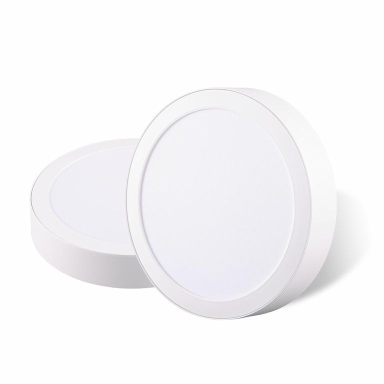 Set de 2 Paneles LED Sobremontaje Circular 18W Luz Fría Blanco
