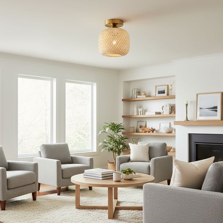 Lámpara de Techo Ben 1L E27 Amarillo/Dorado