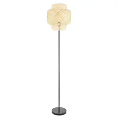 JUST HOME COLLECTION - Lámpara de Pie Ben 1L E27 Dorado/Blanco 30x150 cm