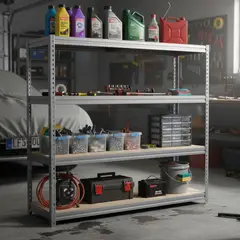 FIXSER - Estantería Metálica Heavy Duty 4 Niveles Acero 200x200x60 cm