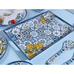 JUST HOME COLLECTION - Bandeja Toscana Azul Limón 45x30cm