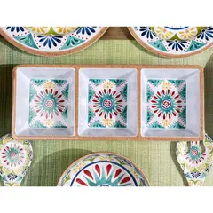 JUST HOME COLLECTION - Bandeja Lucca 3 Divisiones Multicolor 37x15cm