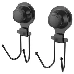 JUST HOME COLLECTION - Gancho Doble de Succión Negro