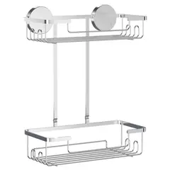 JUST HOME COLLECTION - Organizador de Ducha 2 Niveles Cromada