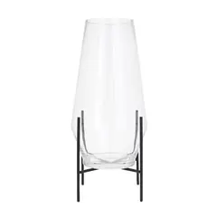 JUST HOME COLLECTION - Portavelas De Vidrio 33 cm Blanco y Negro