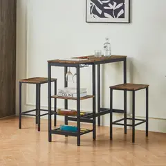 JUST HOME COLLECTION - Juego de Comedor Bar 2 Sillas Harlem