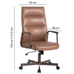 JUST HOME COLLECTION - Sillón de Escritorio Olivia Café