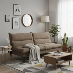 JUST HOME COLLECTION - Sofá Cama Futón 3 Cuerpos Cluny Beige