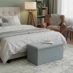 JUST HOME COLLECTION - Banqueta Gris Claro 38x76x38cm