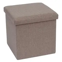 JUST HOME COLLECTION - Pouf Plegable Taupe 38x38×38cm