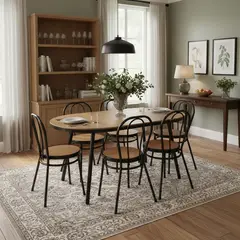 JUST HOME COLLECTION - Juego de Comedor 6 Sillas Retro