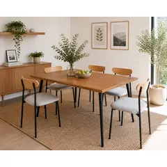 JUST HOME COLLECTION - Juego de Comedor 1 Mesa 6 Sillas Kabul
