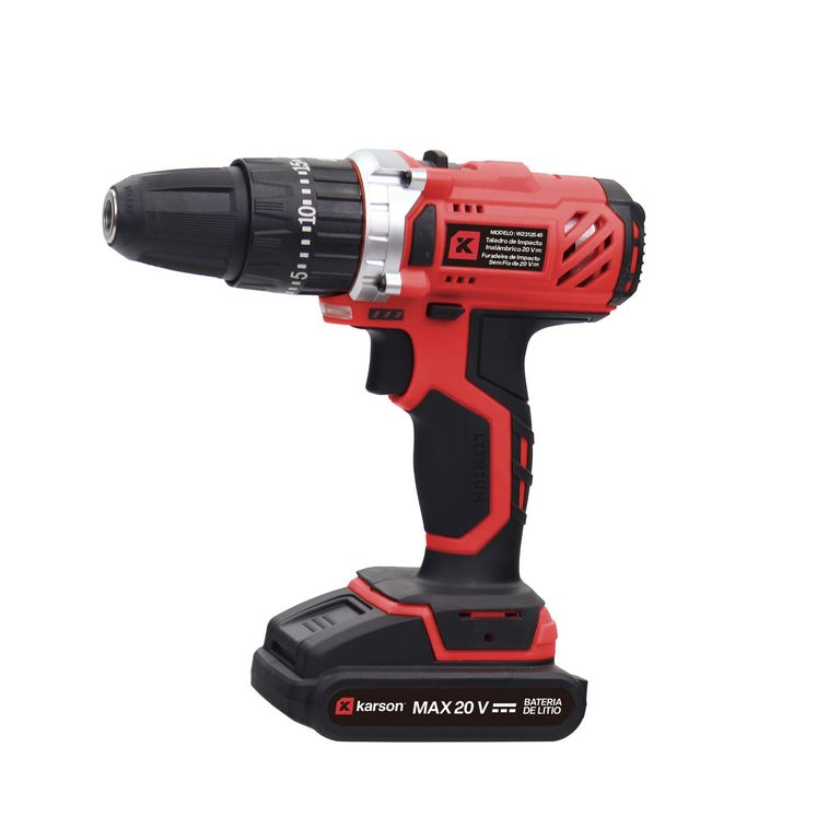 Taladro Percutor 20V + 27 Piezas + 2 Baterías