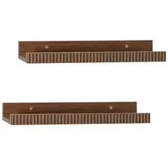 JUST HOME COLLECTION - Set 2 Repisas Flotantes 40x10cm Café