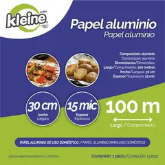 KLEINE WOLKE - Papel De Aluminio 15 Micras 30 Cm X 100 M