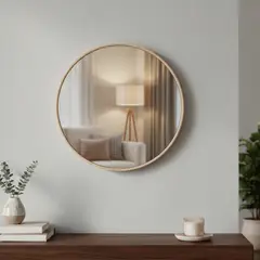 JUST HOME COLLECTION - Espejo Redondo Beige 30cm