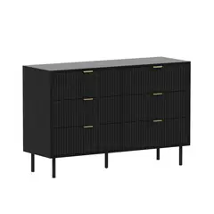 JUST HOME COLLECTION - Cómoda Mona 6 Cajones Negro