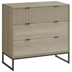 JUST HOME COLLECTION - Cómoda Elle 3 Cajones Roble/Negro