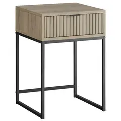 JUST HOME COLLECTION - Velador Elle 1 Cajón OAK Pata Negra