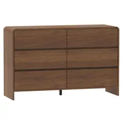 JUST HOME COLLECTION - Cómoda Curvo 6 Cajones Walnut