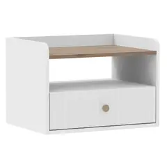 JUST HOME COLLECTION - Velador Flotante 1 Cajón Natural/Blanco