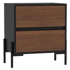 JUST HOME COLLECTION - Velador Kalmar 2 Cajones Walnut Negro