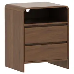 JUST HOME COLLECTION - Velador Curvo 2 Cajones Walnut