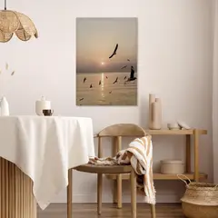 JUST HOME COLLECTION - Cuadro Canvas Beach Gaviotas 50x71.