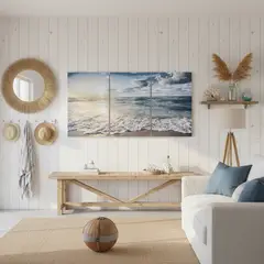 JUST HOME COLLECTION - Set 3 Cuadro Canvas Beach Paisaje 40x61