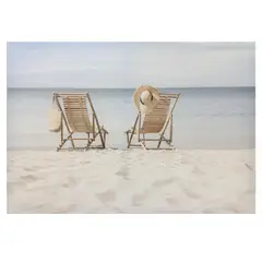 JUST HOME COLLECTION - Cuadro Canvas Beach Sillas 40x61.