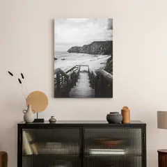 JUST HOME COLLECTION - Cuadro Beach Steps 60x80cm Negro/Blanco
