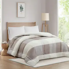 JUST HOME COLLECTION - Edredón Cuadrille 2 Plazas Beige