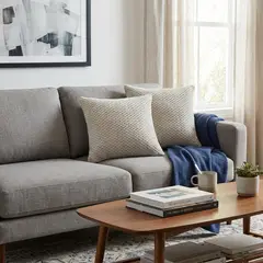 JUST HOME COLLECTION - Set 2 Cojines Jacquard 40 x 40 Taupe