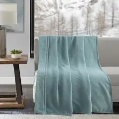 JUST HOME COLLECTION - Manta Lisa Microfibra 125 x 150 Verde