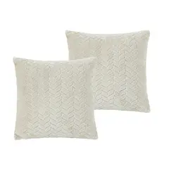 JUST HOME COLLECTION - Set 2 Cojines Flannel 40 x 40 Beige