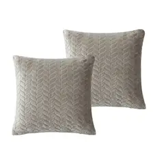 JUST HOME COLLECTION - Set 2 Cojines Flanel 40x40cm Taupe