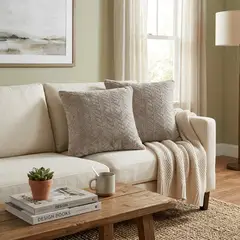JUST HOME COLLECTION - Set 2 Cojines Flanel 40x40cm Taupe