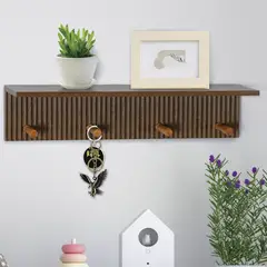 JUST HOME COLLECTION - Repisa con Gancho 45.6x10cm Café