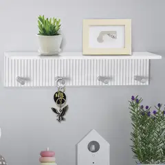 JUST HOME COLLECTION - Repisa con Gancho 45.6x10cm Blanco