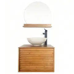 SENSI DACQUA - Combo Mueble de Baño Aura Roble 60x40x45cm + Espejo + Grifería