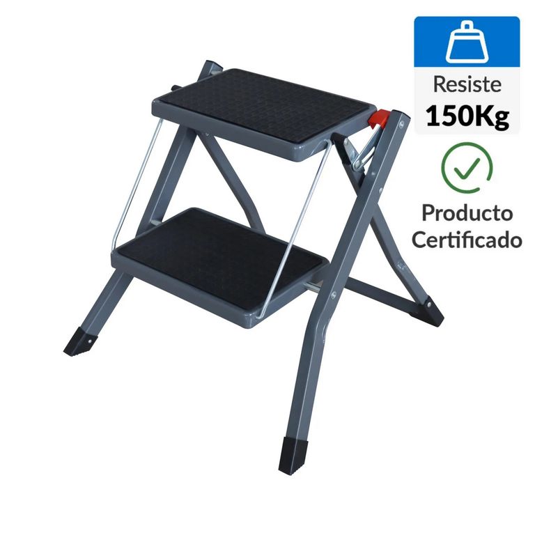 Escalera Tipo Silla 2 Peldaños Acero 0.44cm
