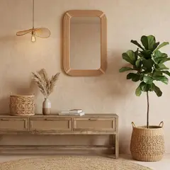JUST HOME COLLECTION - Espejo Rattan Ovalado 60x90cm
