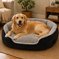PETIZOOS - Cama ovalada para perro raza grande 65 x 90 x 21 cm color aleatorio