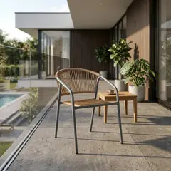 JUST HOME COLLECTION - Silla para Terraza de Rattan Beige