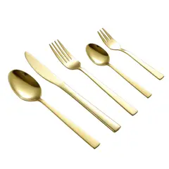 JUST HOME COLLECTION - Juego de cubiertos 20 Piezas Color Dorado o Plateado