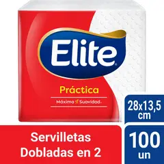 ELITE - Servilletas Práctica Doblada en 2 Empaque 100 Und