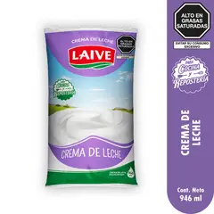 LAIVE - Crema de Leche Bolsa 946 mL
