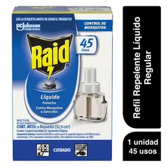 RAID - Refil Repelente Liquido 45 Usos Envase 35 mL